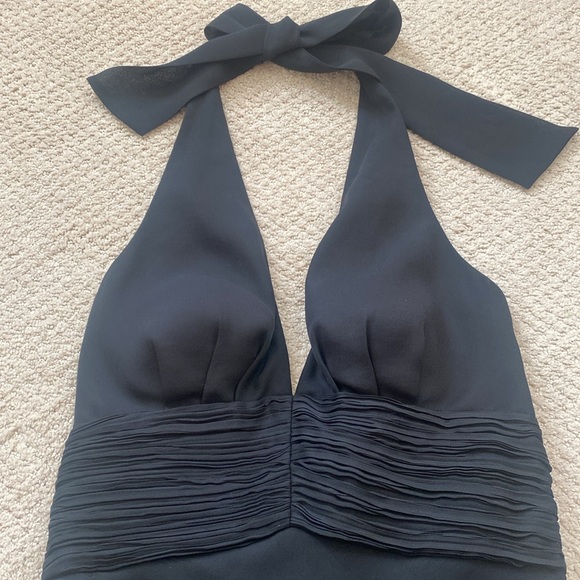 LYNDIA Midi Black Dress Size 2 Tie Neck Open Back Cocktail Party New Years - Picture 5 of 12